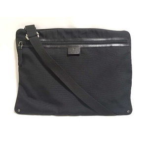 Gucci Shoulder Bag Black Plain Nylon Messenger Logo Crossbody